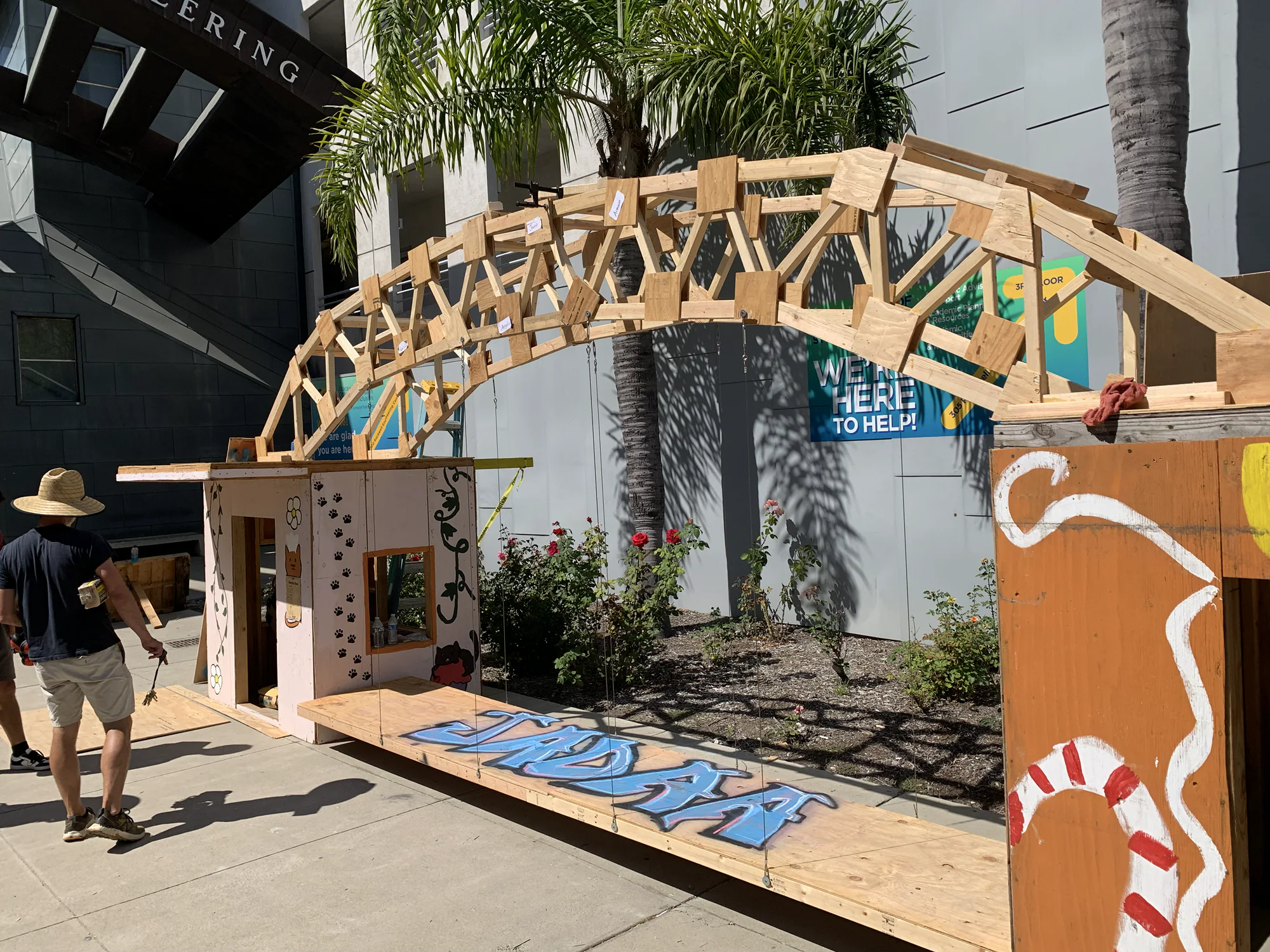 Completed arched truss bridge built at COSMOS